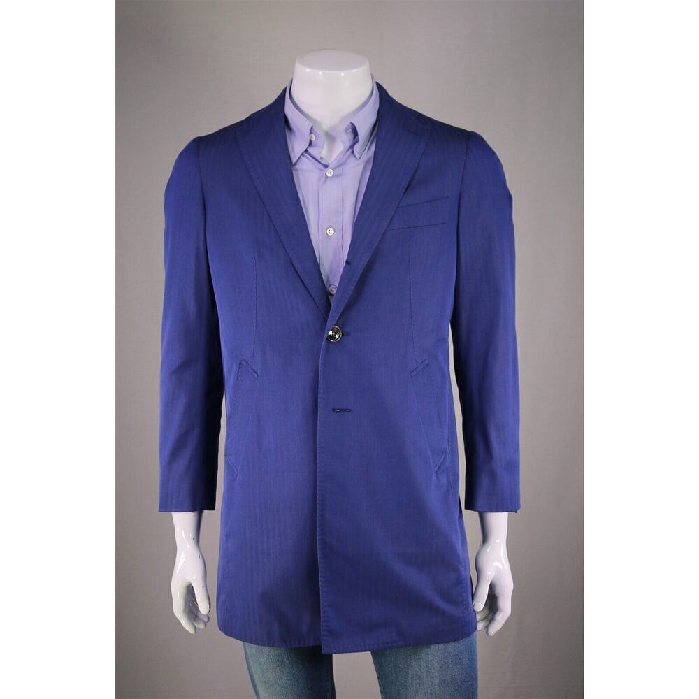 Ring Jacket Japan Blue Solaro Cotton Herringbone 3/4 Length Overcoat 36-38